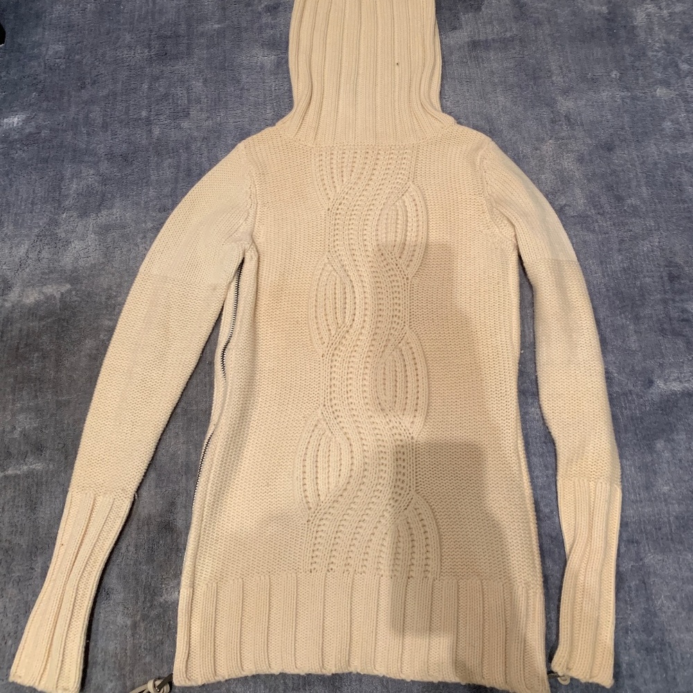 Cream Wool Sweater with Side Zip Detailing - Picture 3 of 3